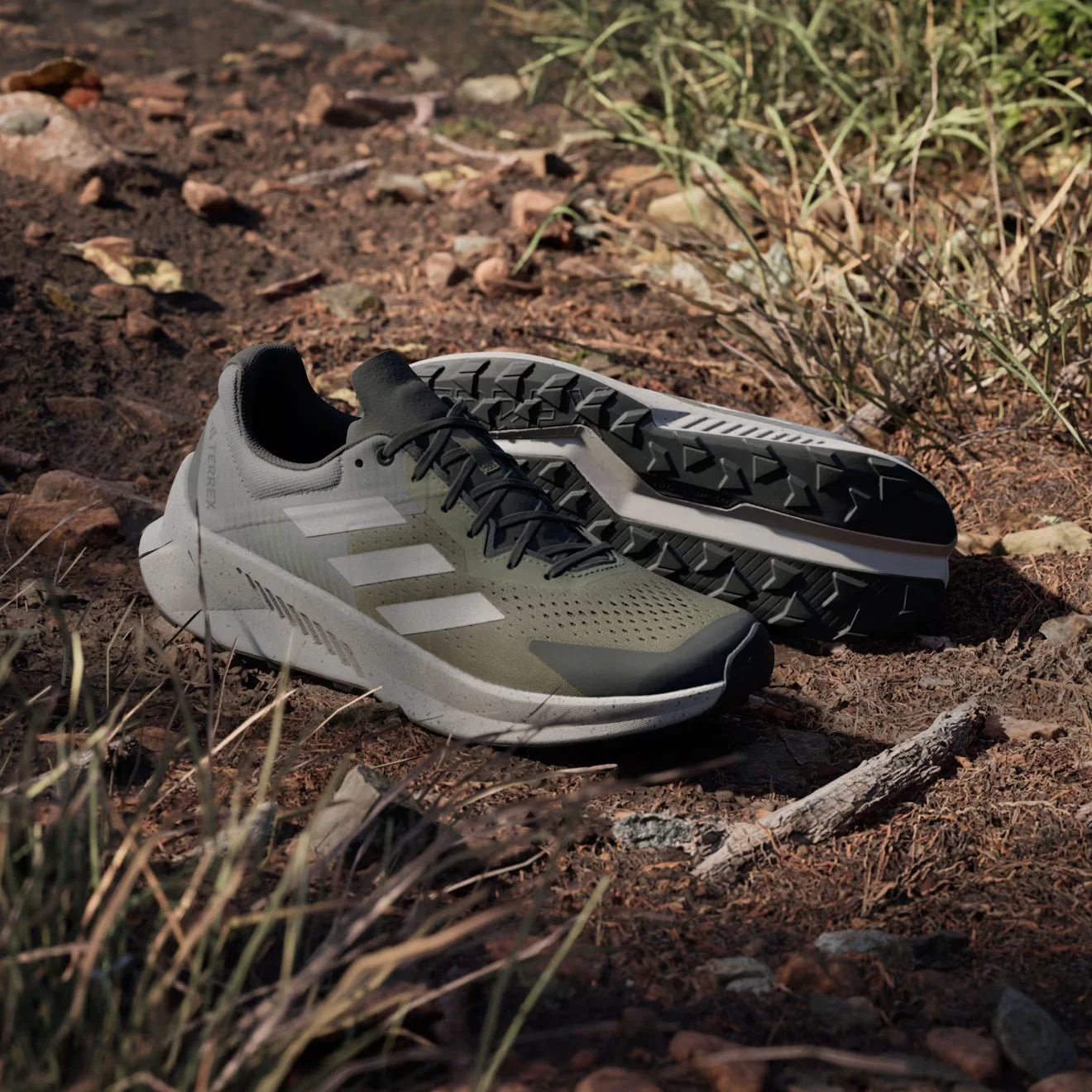 Adidas Terrex Soulstride Flow Trail Running Shoe Olive Strata / Wonder Beige / Charcoal - Image 3