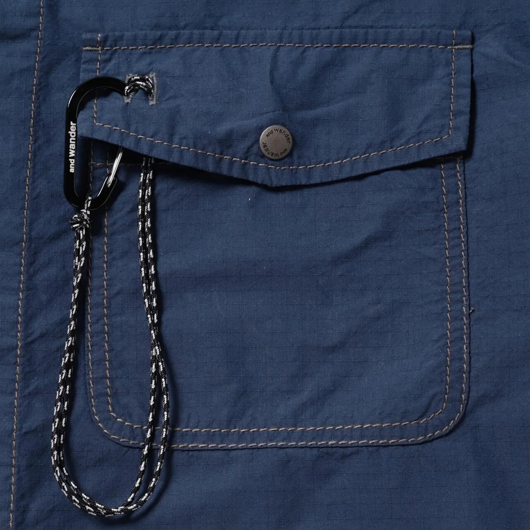 And Wander Cordura Cotton Rip Shirt Jacket Blue - Image 12