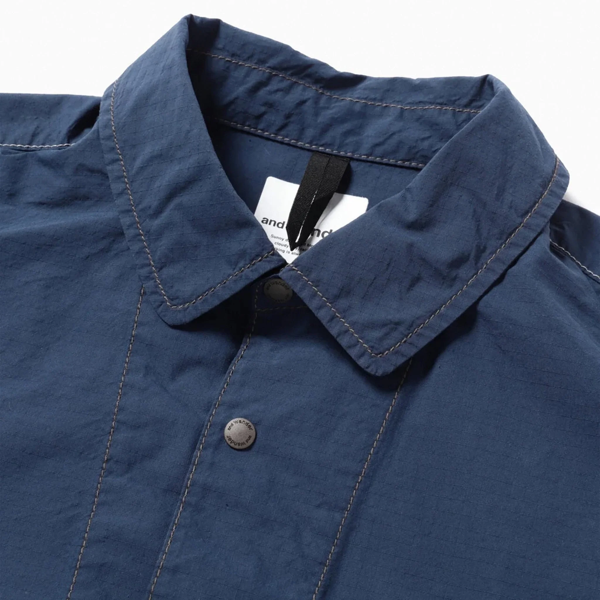 And Wander Cordura Cotton Rip Shirt Jacket Blue - Image 14