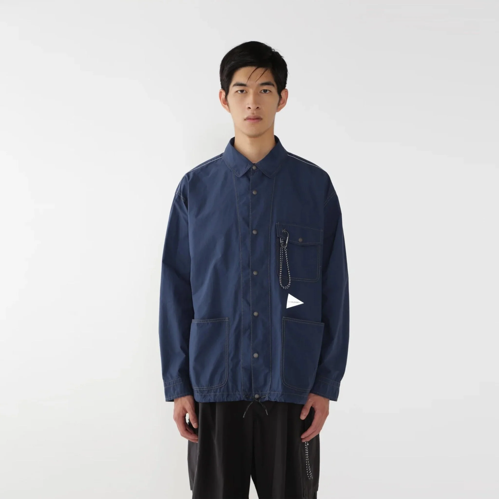 And Wander Cordura Cotton Rip Shirt Jacket Blue - Image 3