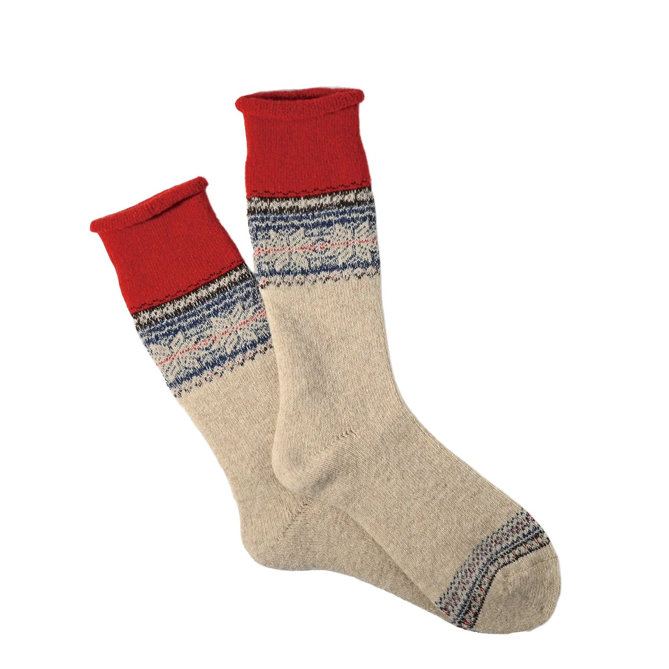 Anonymous Ism LG Wool Cashmere Pile Snow Crew Socks Beige
