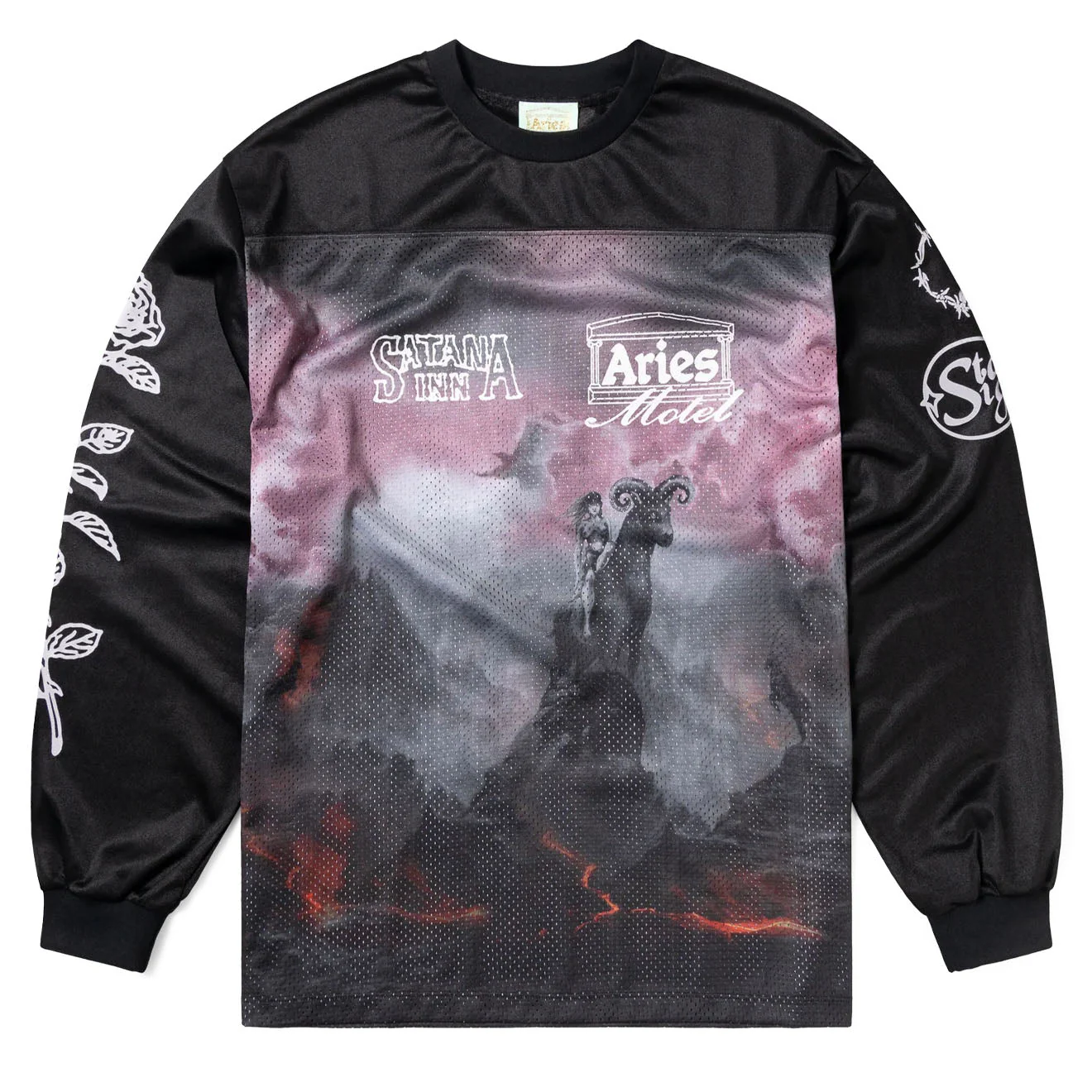 Aries Ramscape Airtex LS Tee Black