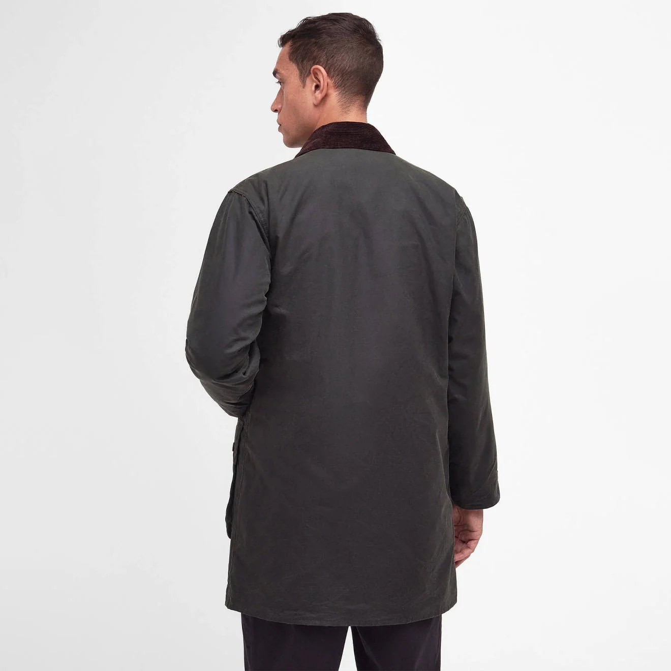 Barbour Border Waxed Jacket Sage - Image 3