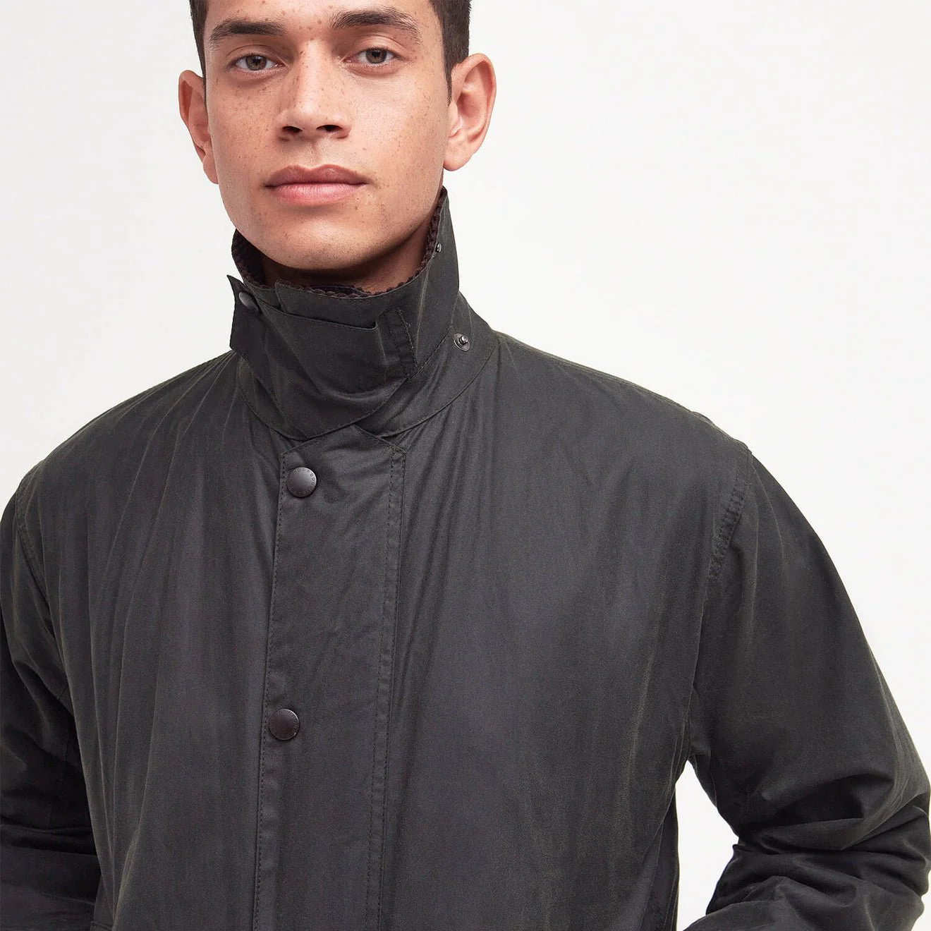 Barbour Border Waxed Jacket Sage - Image 4