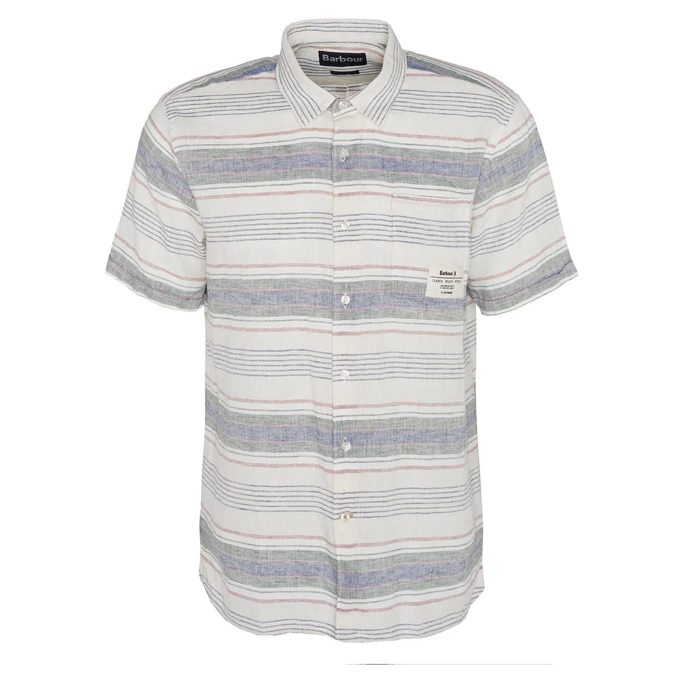 Barbour Crimwell Short Sleeved Striped Shirt Whisper White