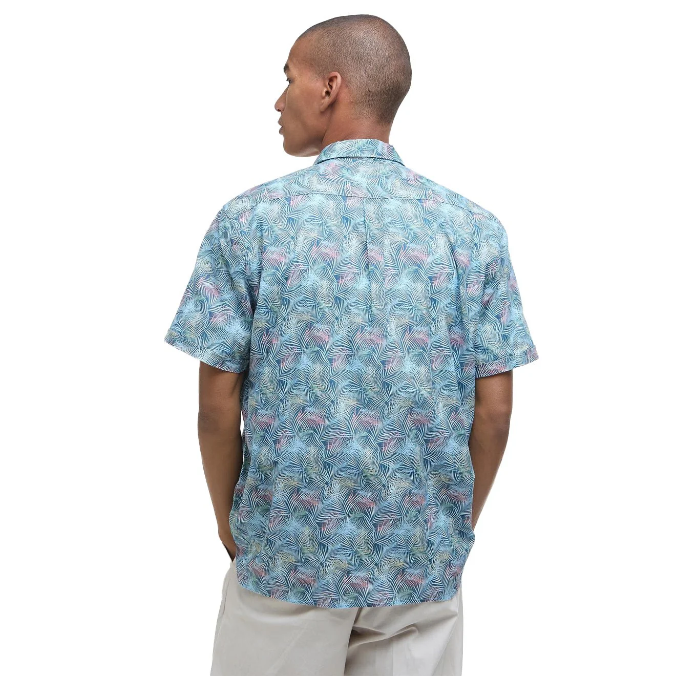 Barbour Devon Printed Summer Fit Shirt Dusk Blue - Image 3