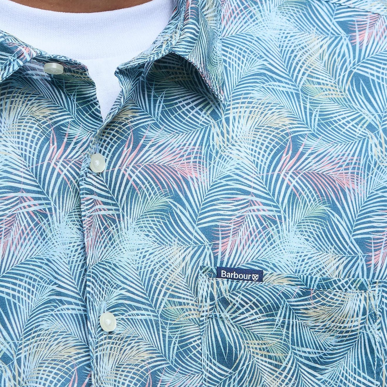 Barbour Devon Printed Summer Fit Shirt Dusk Blue - Image 4