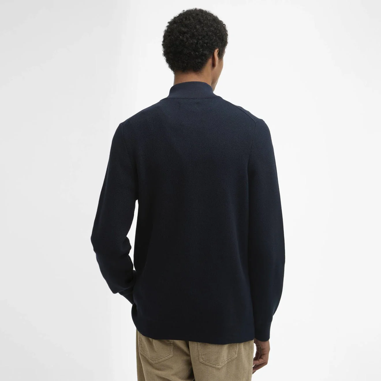 Barbour Essential Honeycomb Quarter-Zip Jumper Navy - Image 3