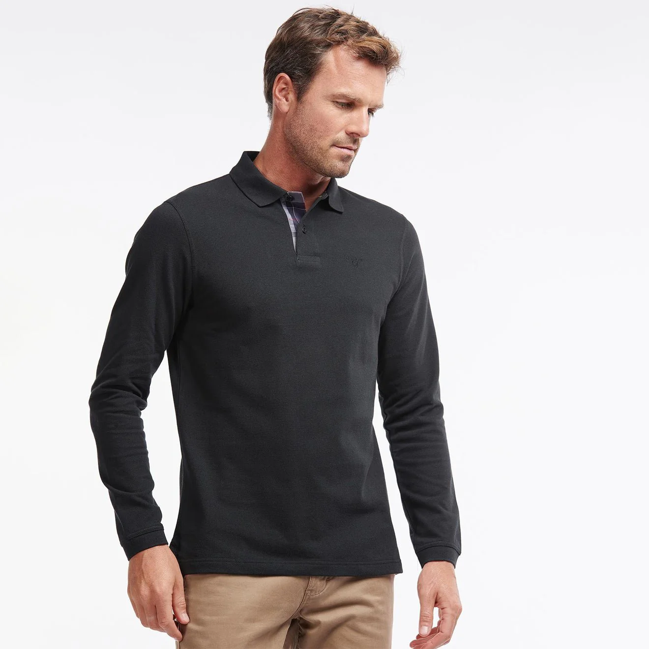 Barbour Essential L/S Polo Shirt Black - Image 2