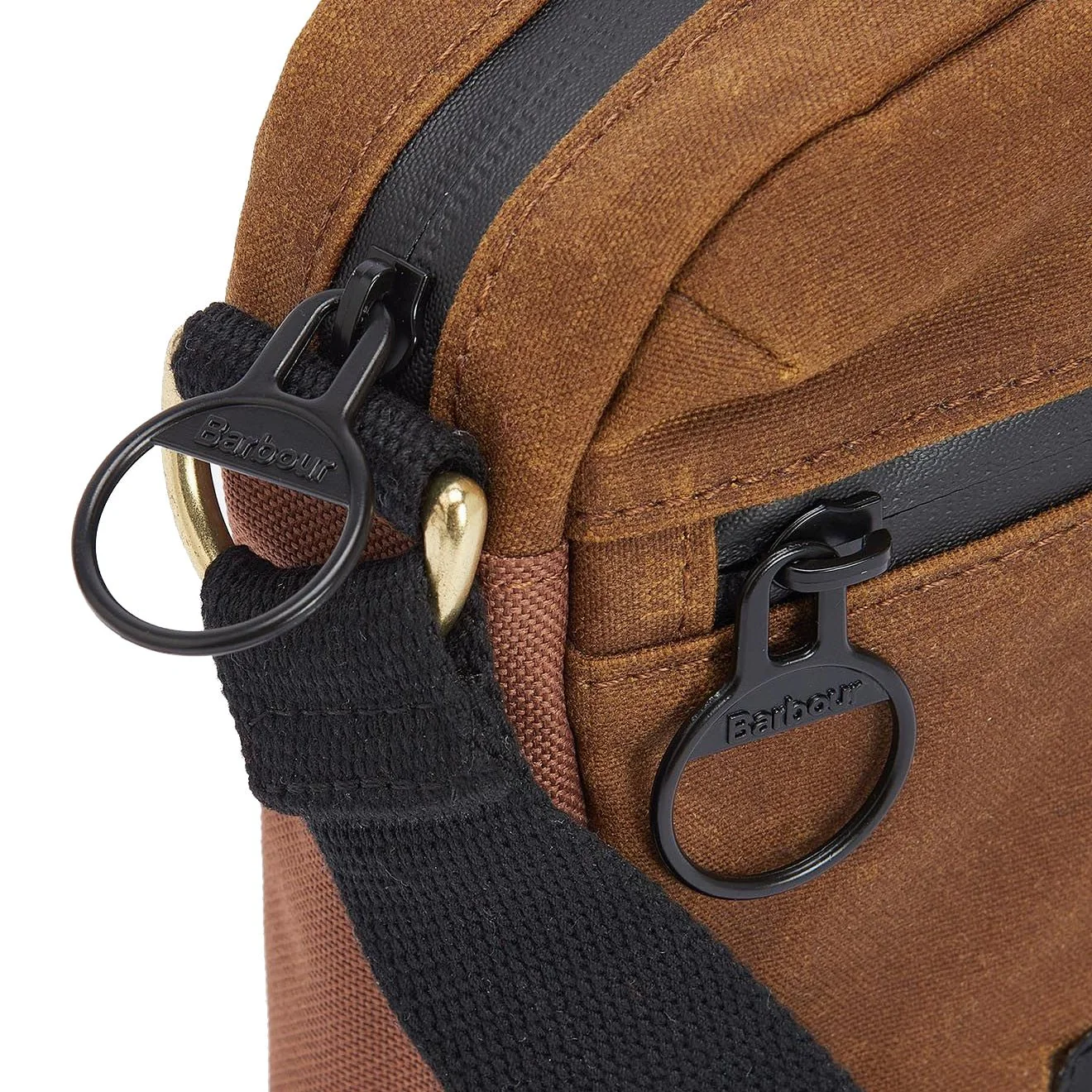 Barbour Field Wax Crossbody Bag Tan/Black - Image 4
