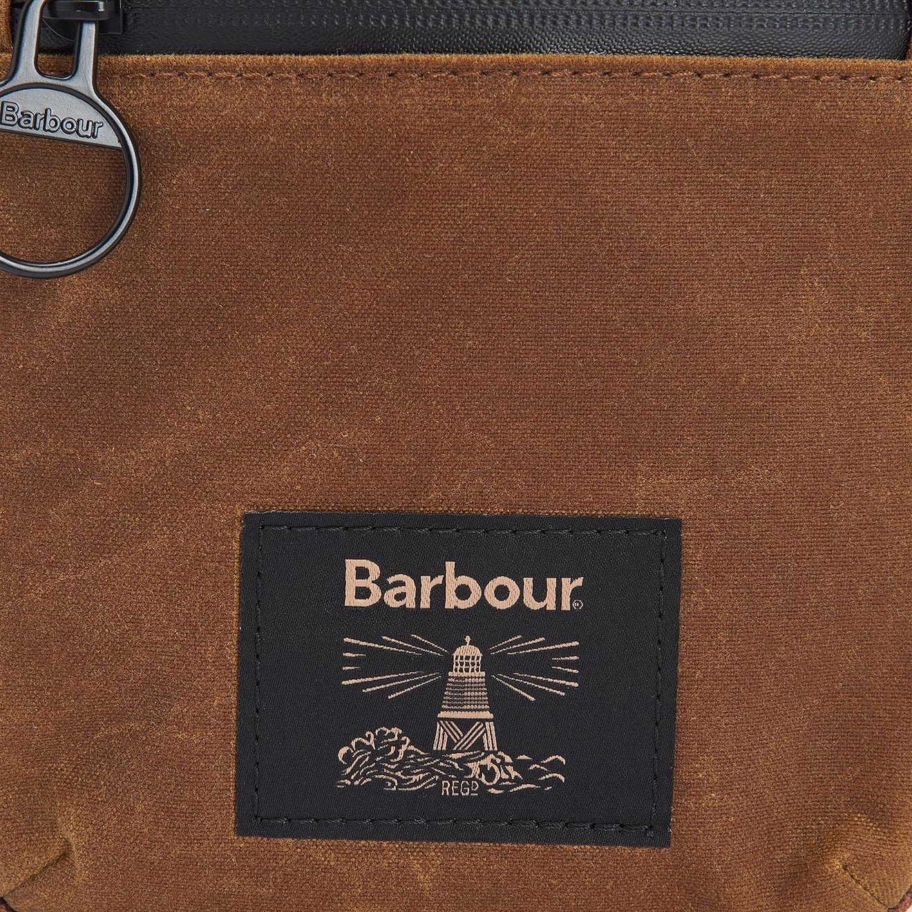Barbour Field Wax Crossbody Bag Tan/Black - Image 5