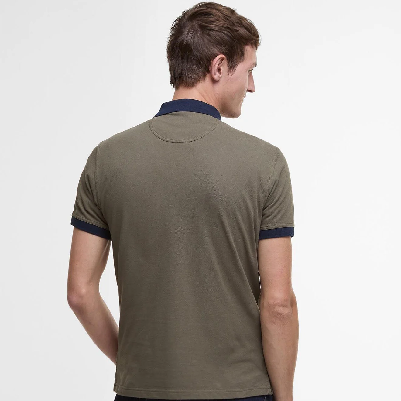 Barbour Lynmouth Tipped Tailored Fit Polo Shirt Uniform Green - Image 3