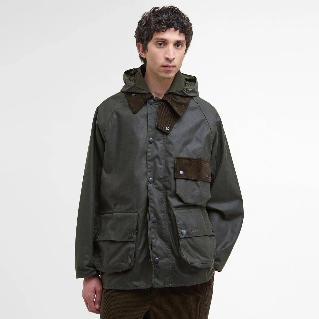 Barbour Modified Solway Waxed Jacket Olive - Image 2