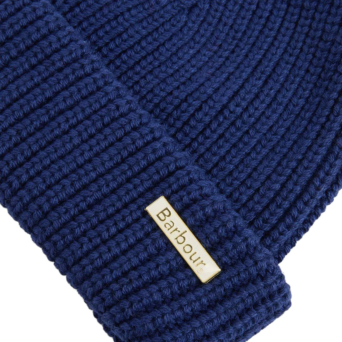Barbour Mosely Fisherman Beanie Hat Inky Blue - Image 3