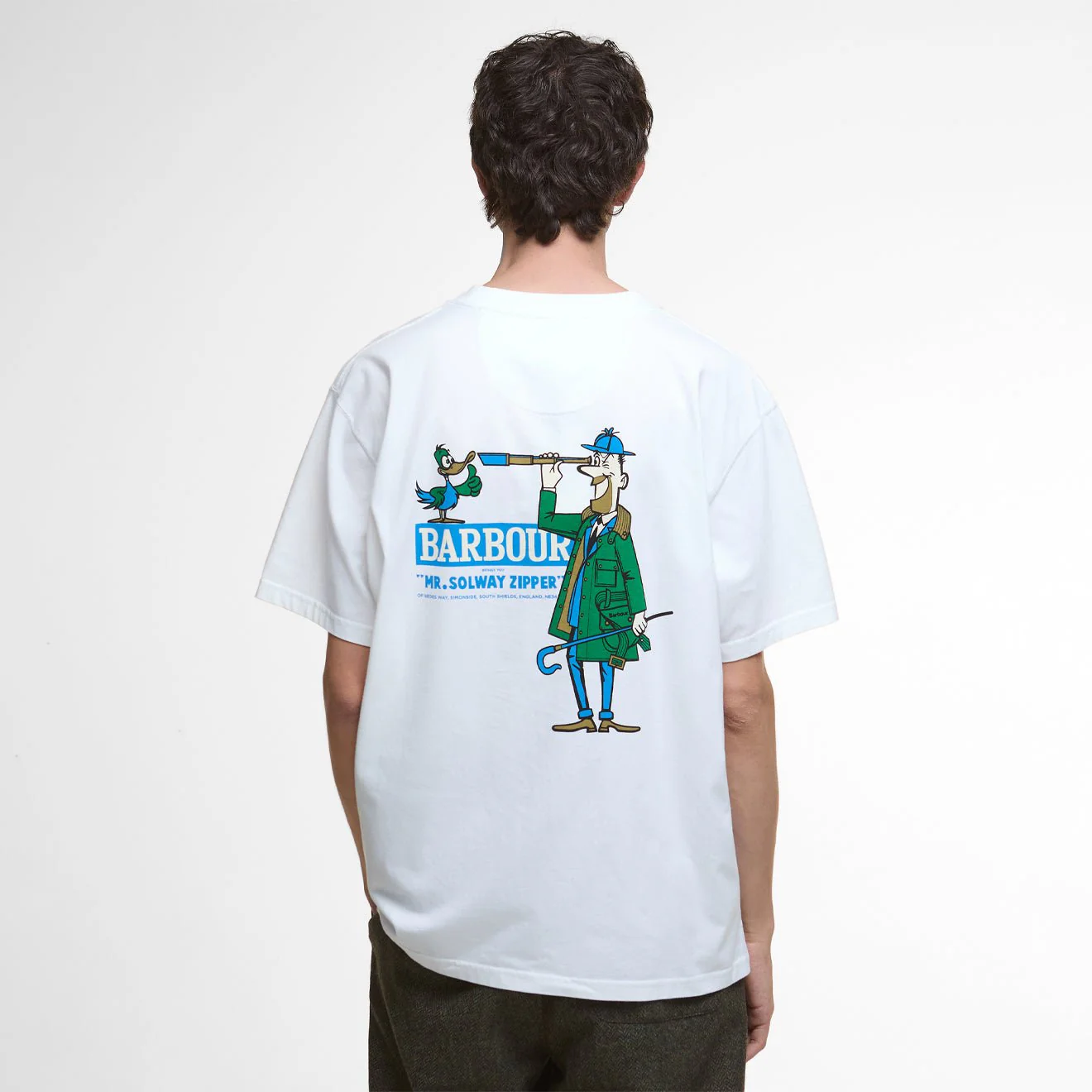 Barbour 'Mr Solway' Oversized Graphic T-Shirt White - Image 4