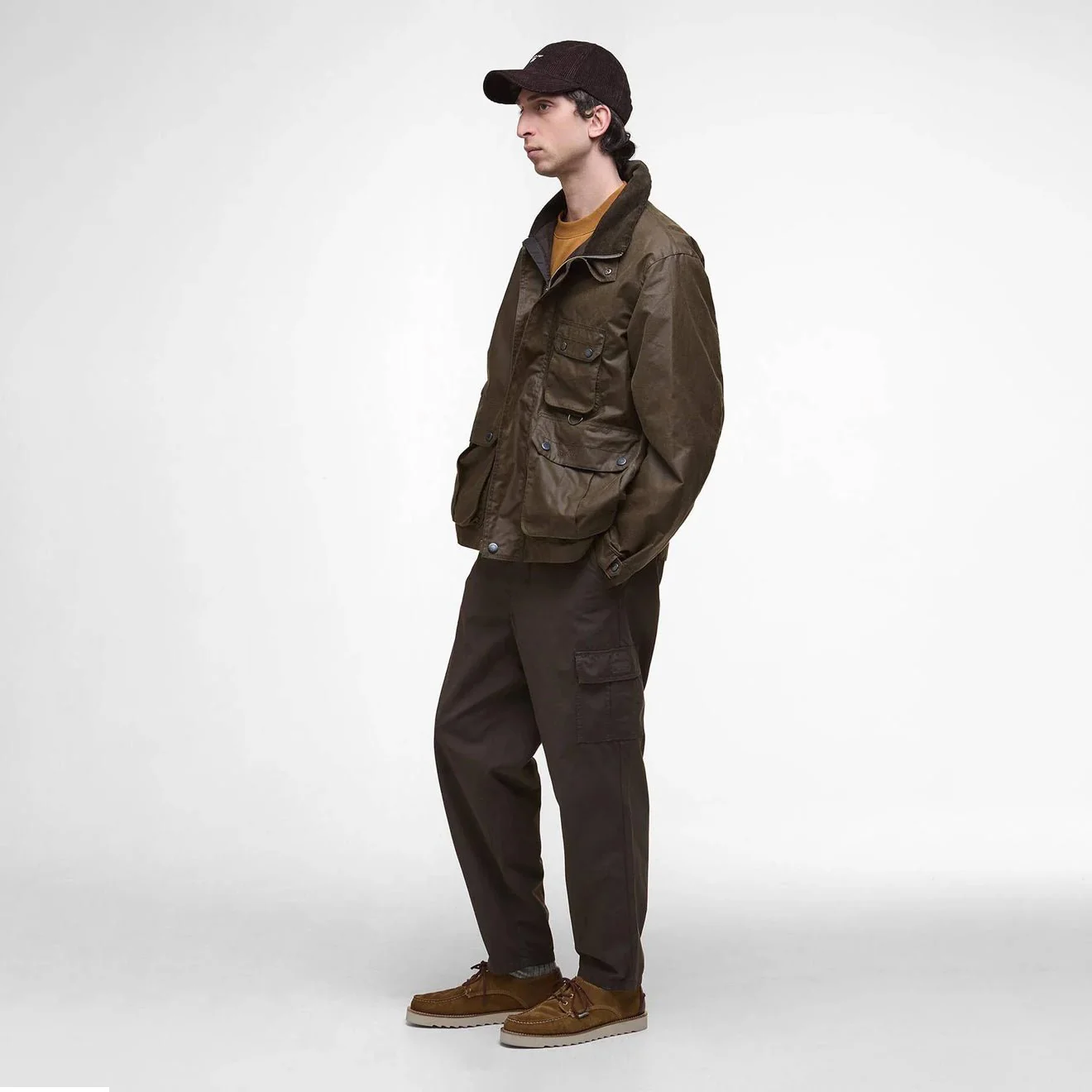 Barbour Re-Engineered Utility Bedale Waxed Jacket Beech - Image 2