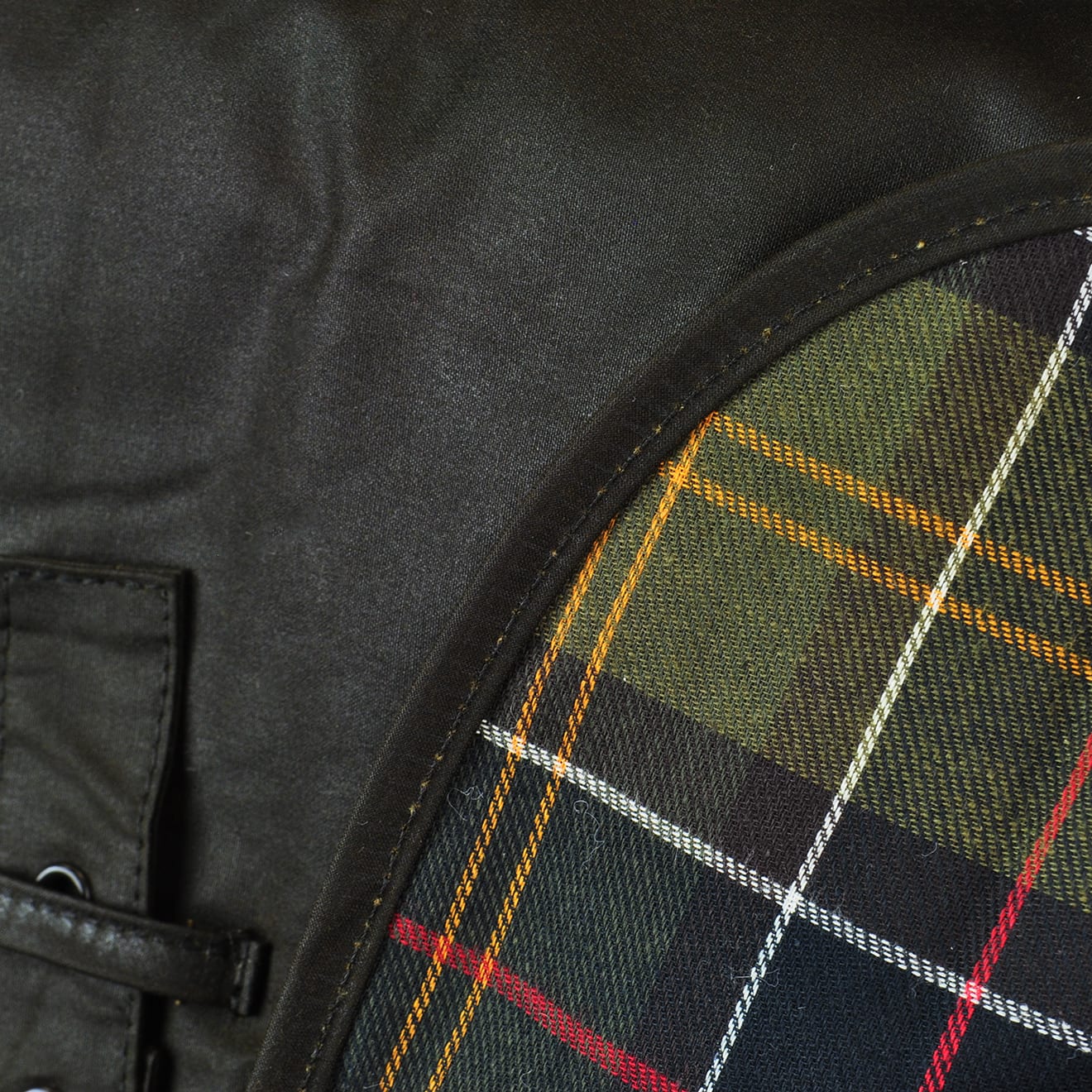 Barbour Shiny Wax Dog Coat Olive Green - Image 3
