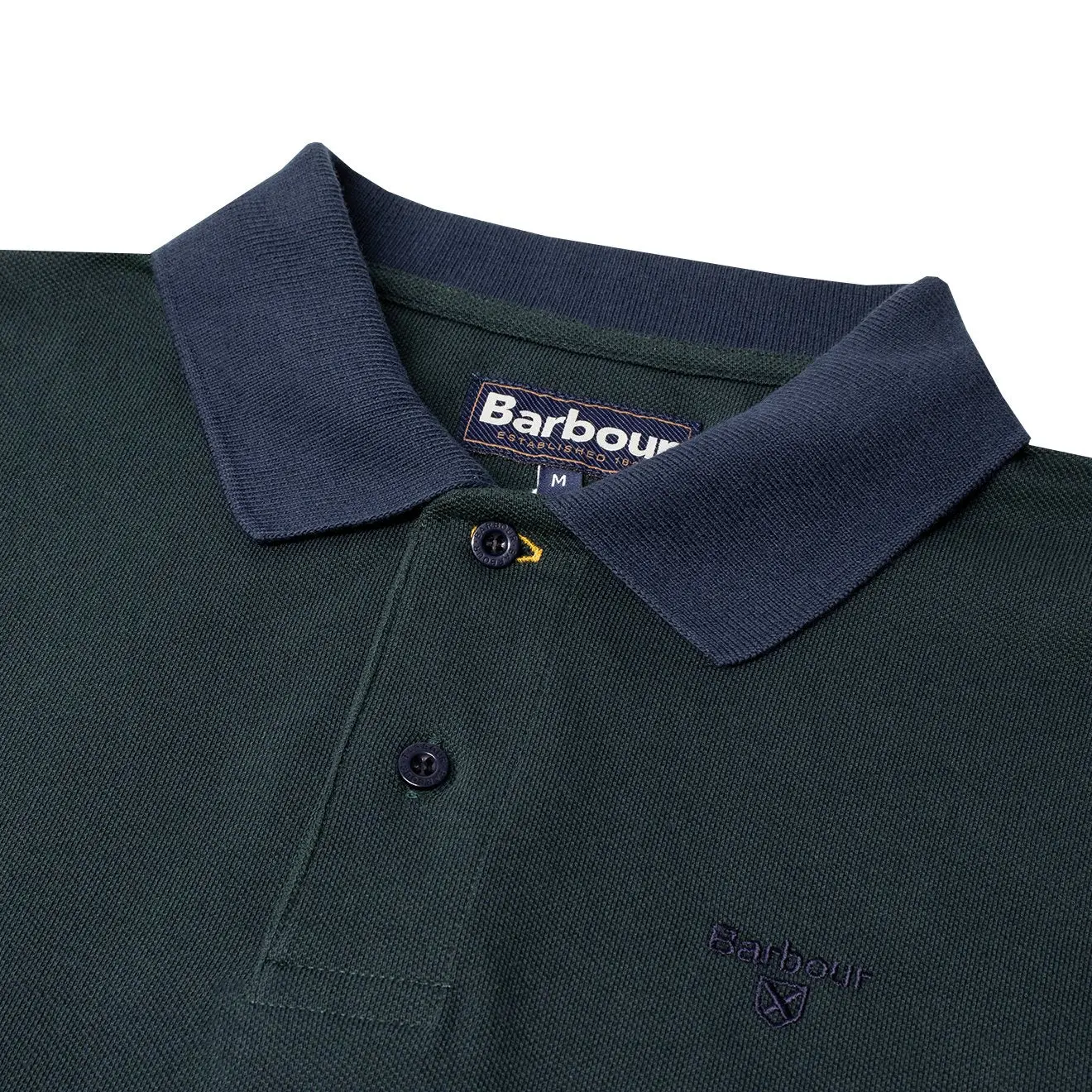 Barbour Sports Polo Mix Dark Seaweed - Image 3