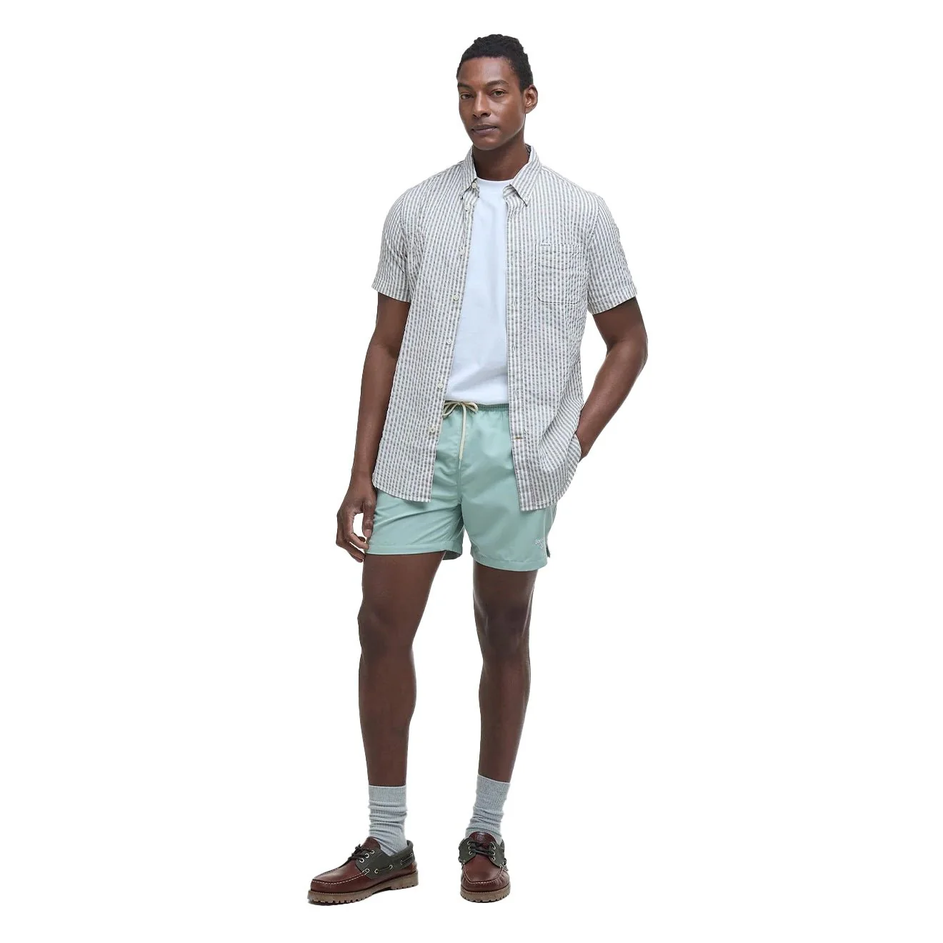 Barbour Staple Logo 5' Swim Short Pale Apple - Image 2