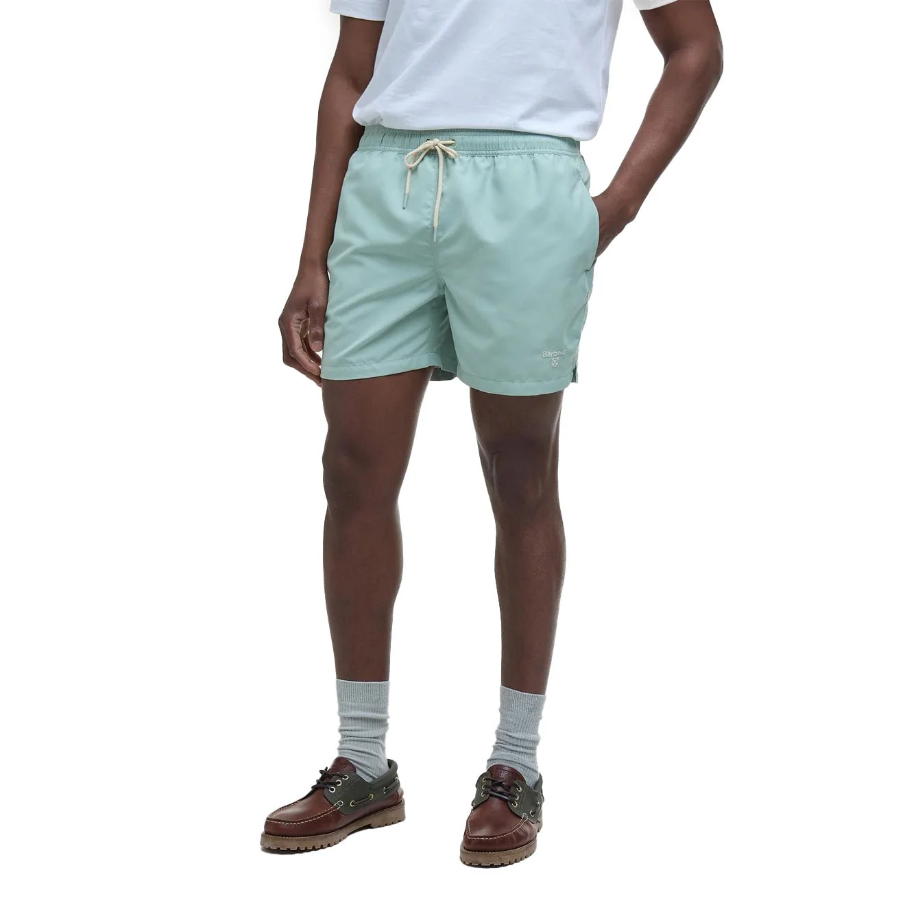 Barbour Staple Logo 5' Swim Short Pale Apple - Image 3