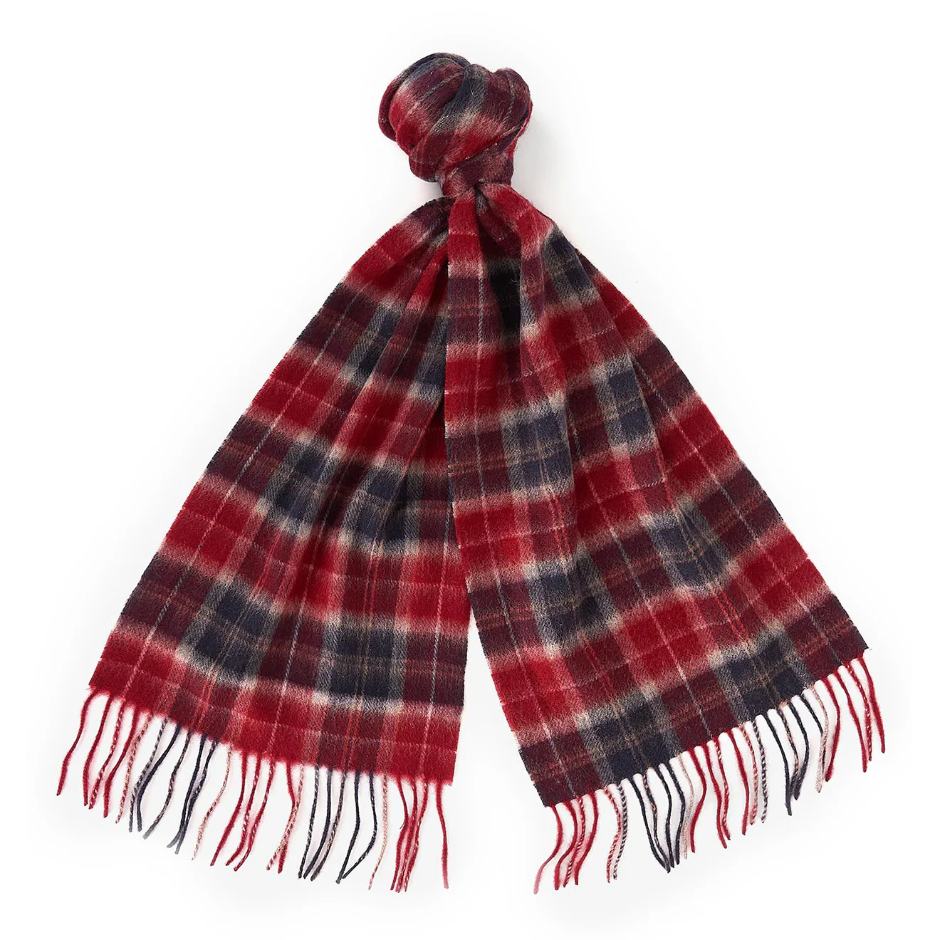 Barbour Tartan Scarf / Gloves Gift Set Cranberry - Image 4