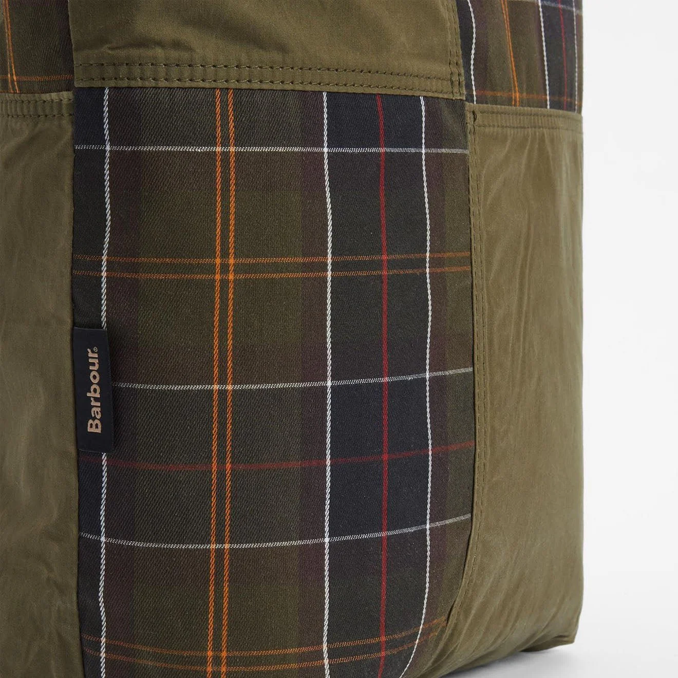 Barbour Transport Patchwork Tote Bag Dusky Green - Image 6