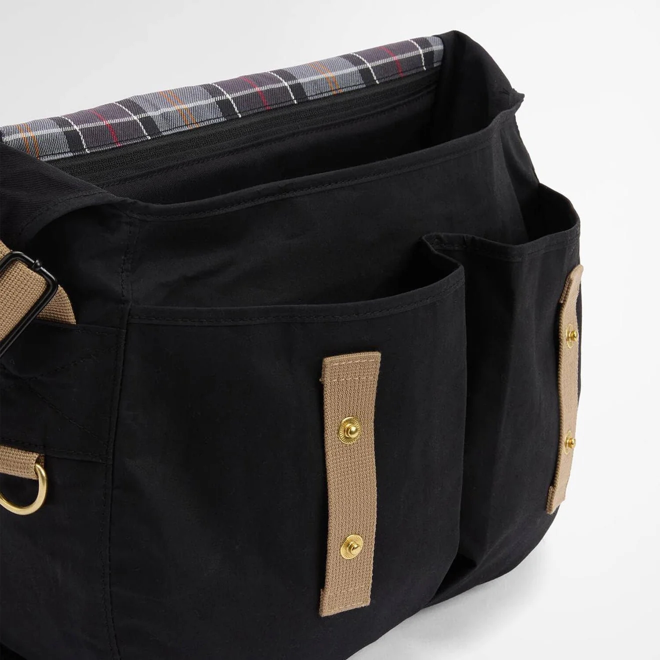 Barbour Transport Riever Crossbody Bag Black/Modern Tartan - Image 3