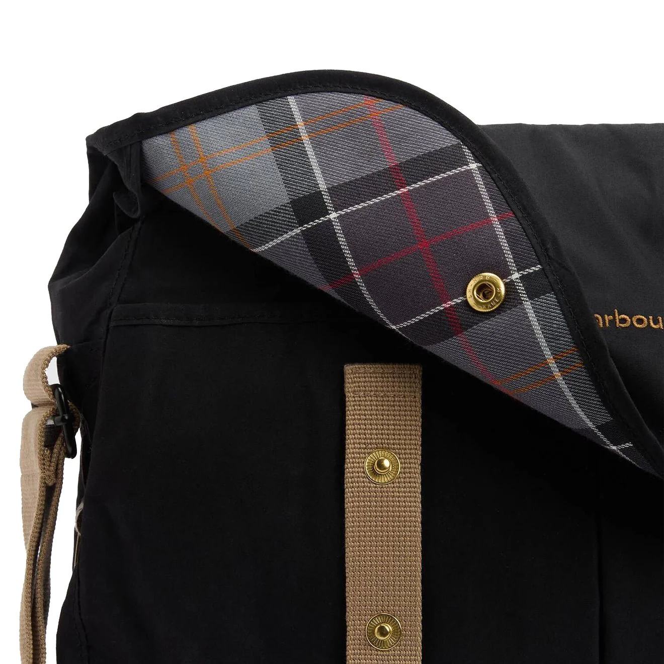 Barbour Transport Riever Crossbody Bag Black/Modern Tartan - Image 4