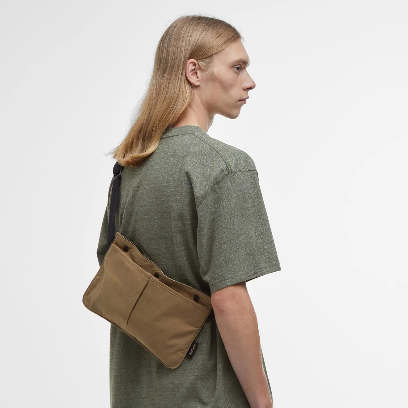 Barbour Transport Sacoche Crossbody Bag Golden Khaki - Image 6