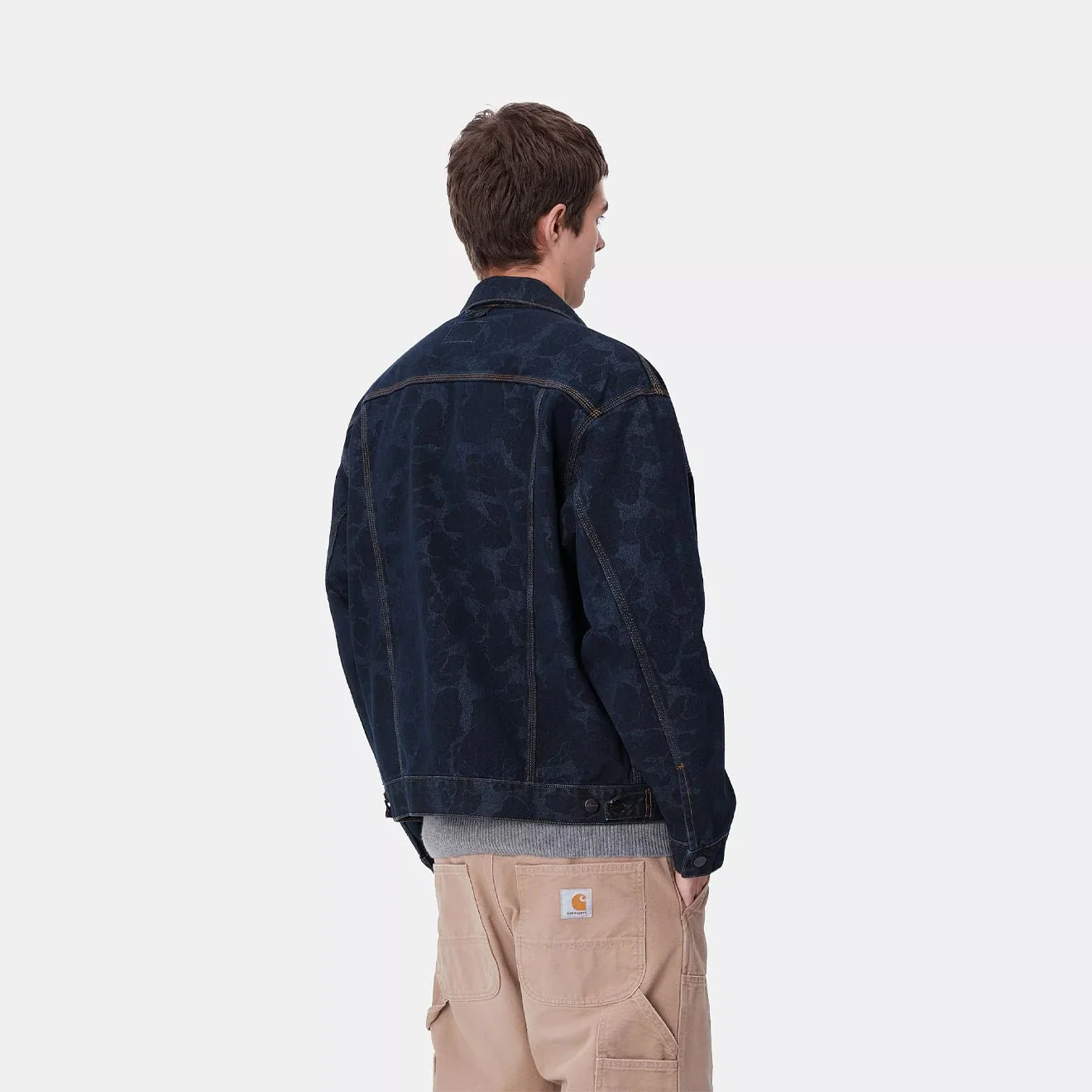 Carhartt WIP Duck Helston Jacket Camo Duck Black Heavy Bleached - Image 4