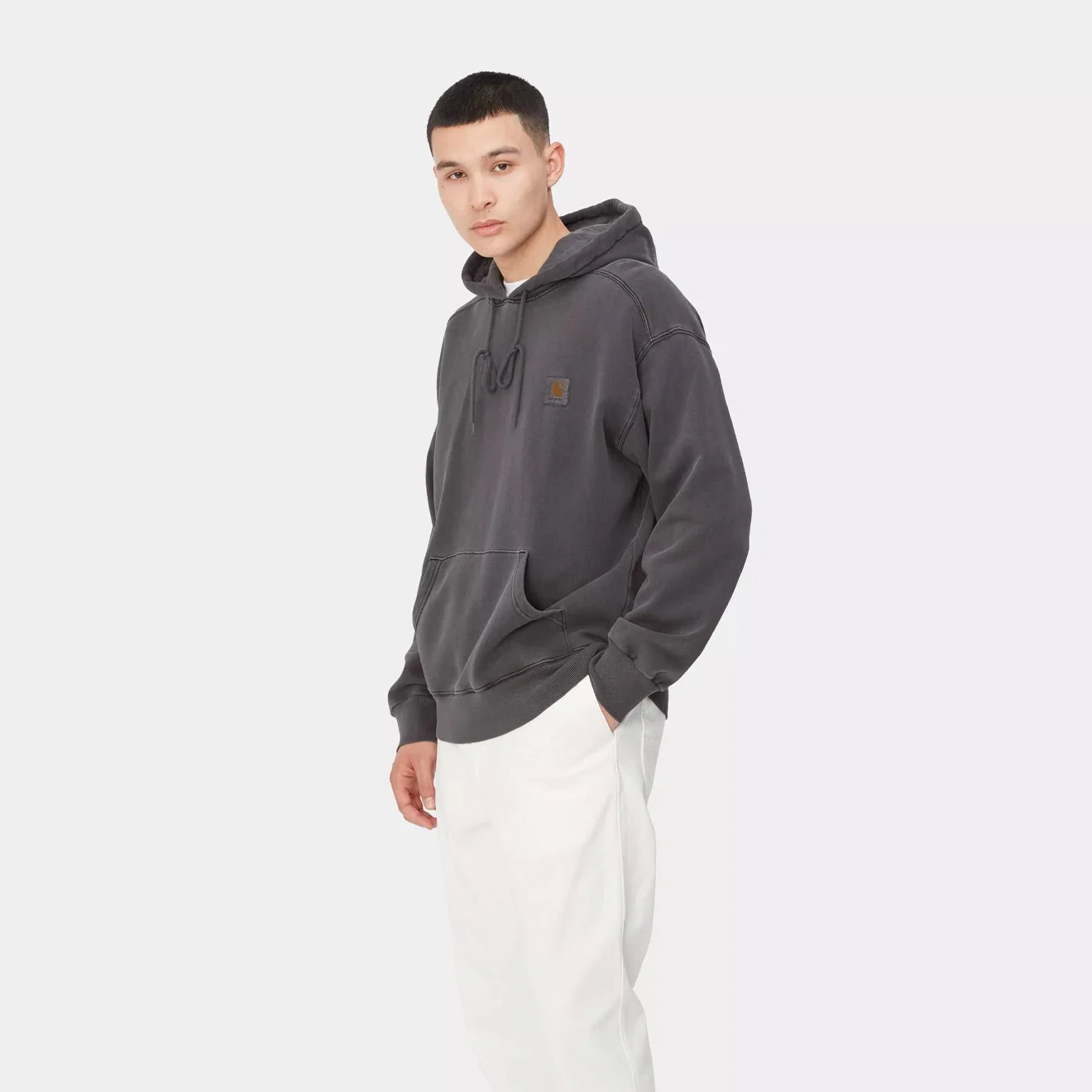 Carhartt WIP Hooded Nelson Sweat Black Garment Dyed - Image 3