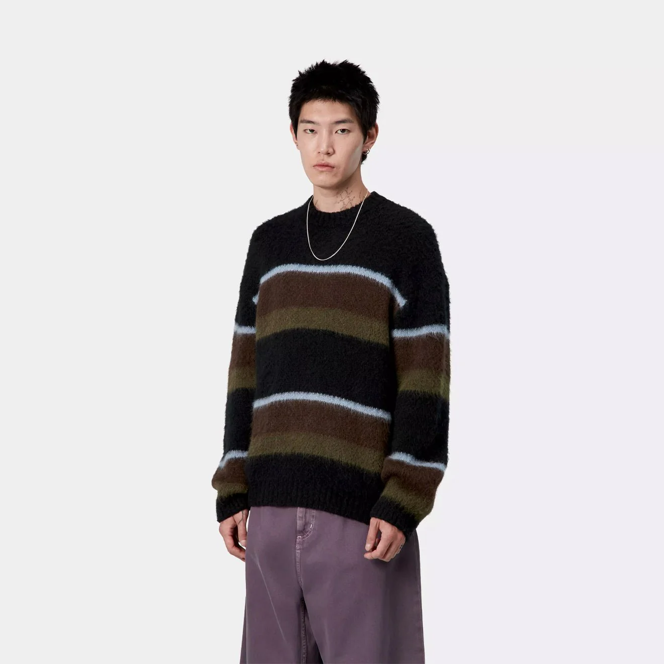 Carhartt WIP Merton Sweater Sundling Stripe Palisander - Image 3