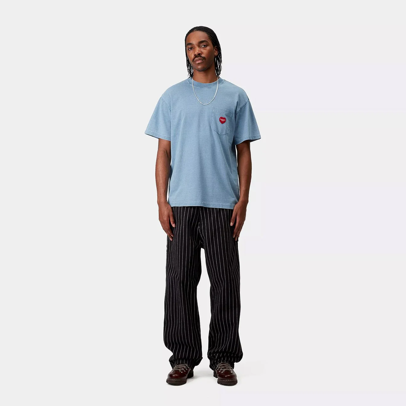 Carhartt WIP S/S Ingo Pocket T-Shirt Light Blue Garment Dyed - Image 3
