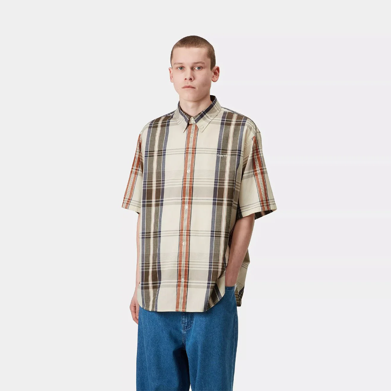 Carhartt WIP S/S Roslin Shirt Roslin Check / Natural / Wax - Image 3