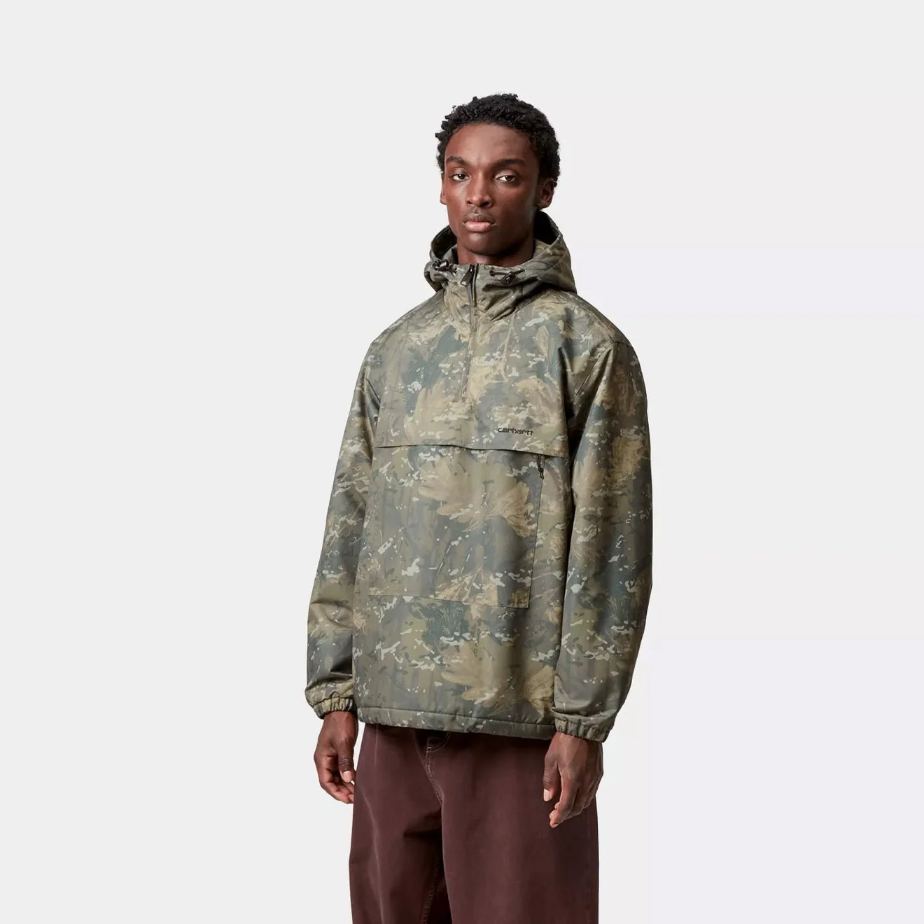 Carhartt WIP Windbreaker Pullover Camo Combi Green / Black - Image 3