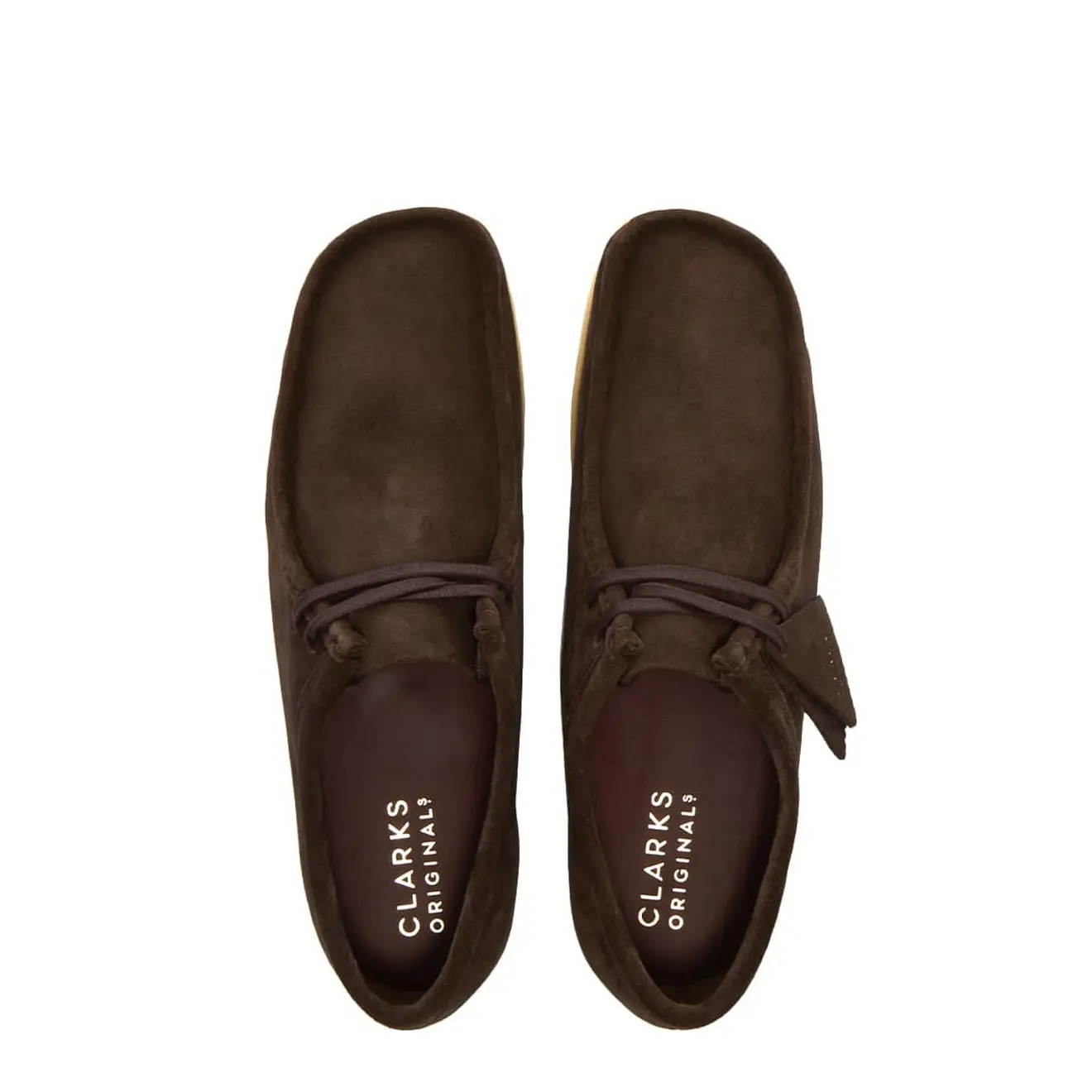 Clarks Originals Wallabee Shoes Dark Brown Suede - Image 3