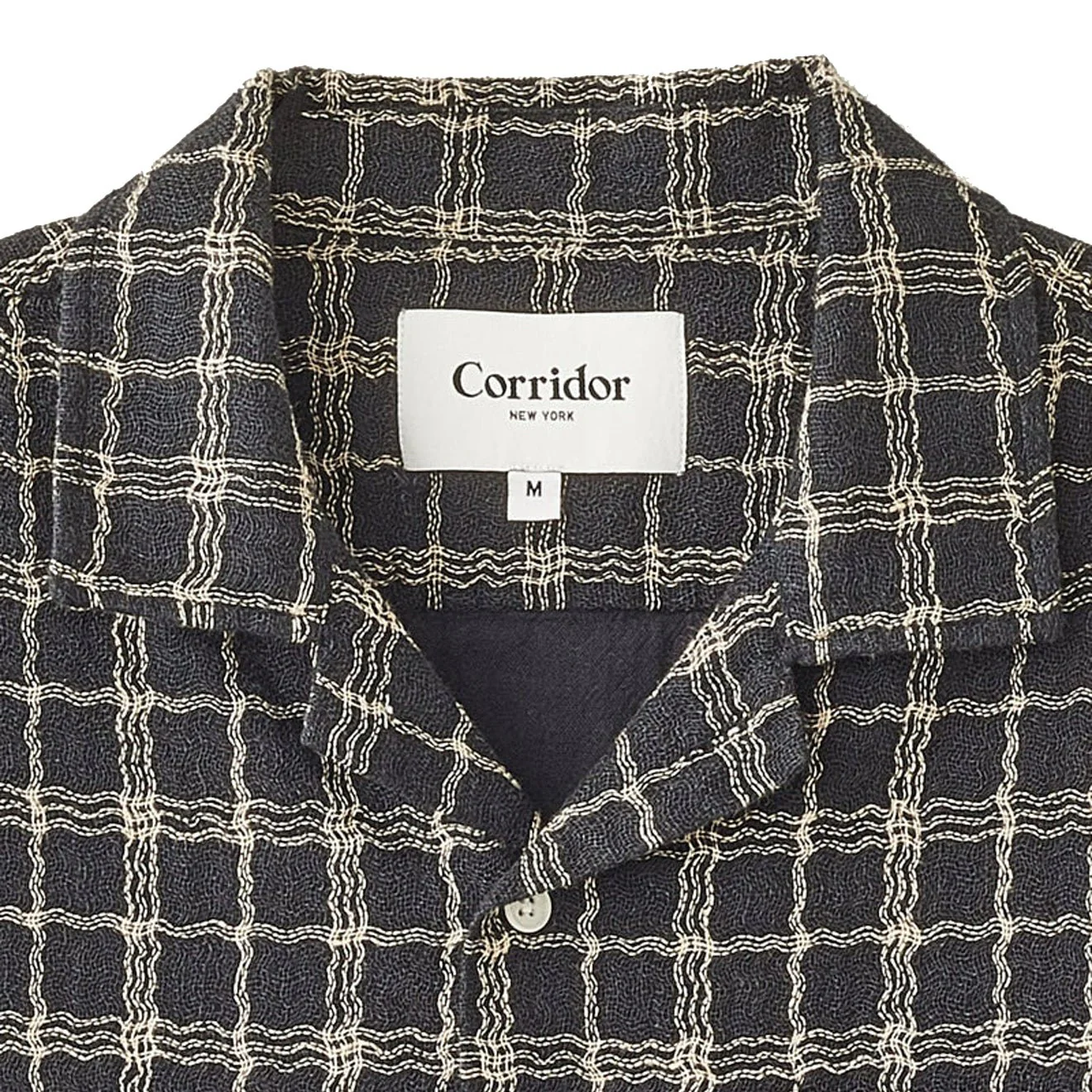 Corridor Wavy Linen S/S Shirt Navy - Image 4