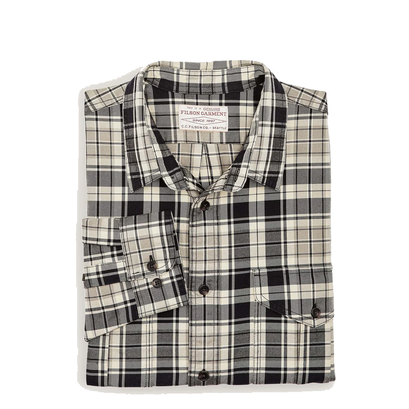 Filson Lightweight Alaskan Guide Shirt Cream / Black / Gray - Image 3