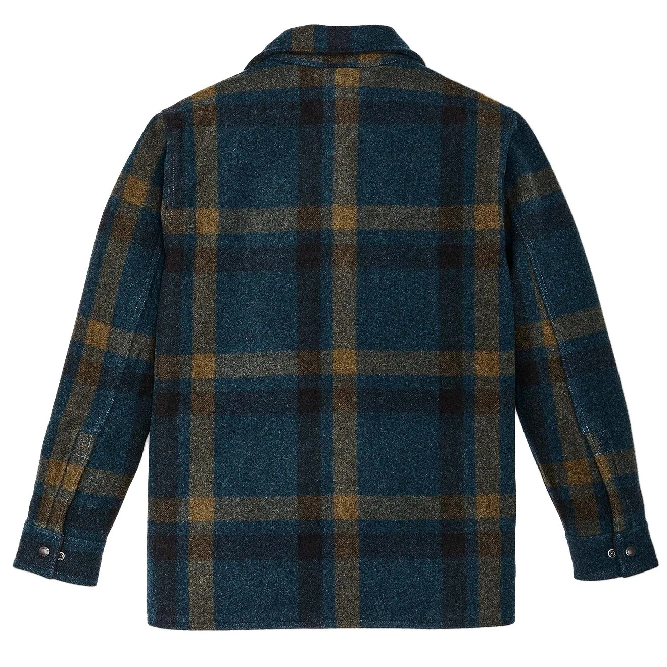 Filson Lined Mackinaw Jac-Shirt Teal / Ochre Plaid - Image 3