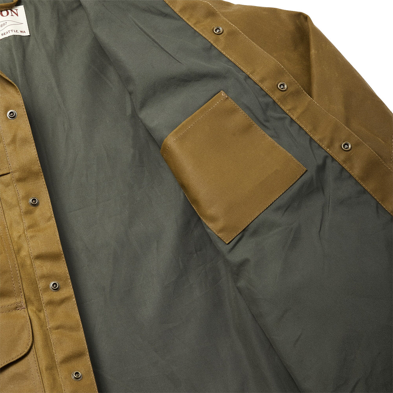 Filson Lined Tin Cruiser Jacket Dark Tan - Image 7