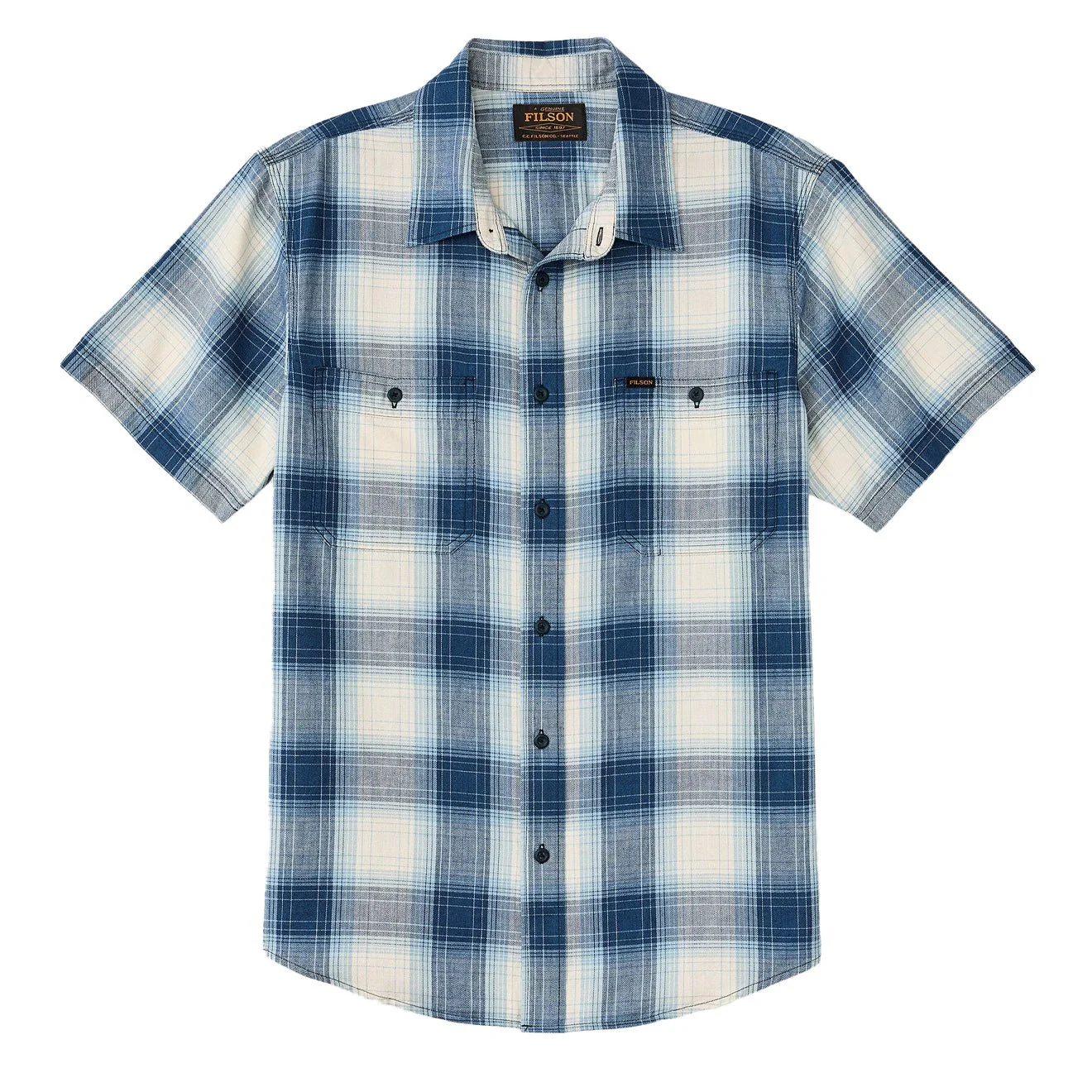 Filson Short Sleeve Chambray Shirt Indigo Plaid