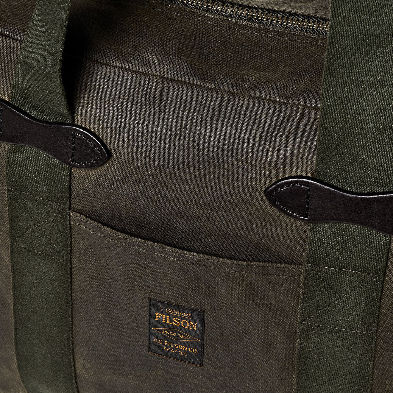 Filson Tin Cloth Tote Bag With Zipper - Image 6