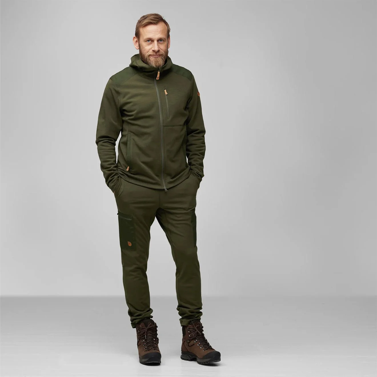 Fjallraven Keb Fleece Hoodie Classic Deep Forest - Image 3