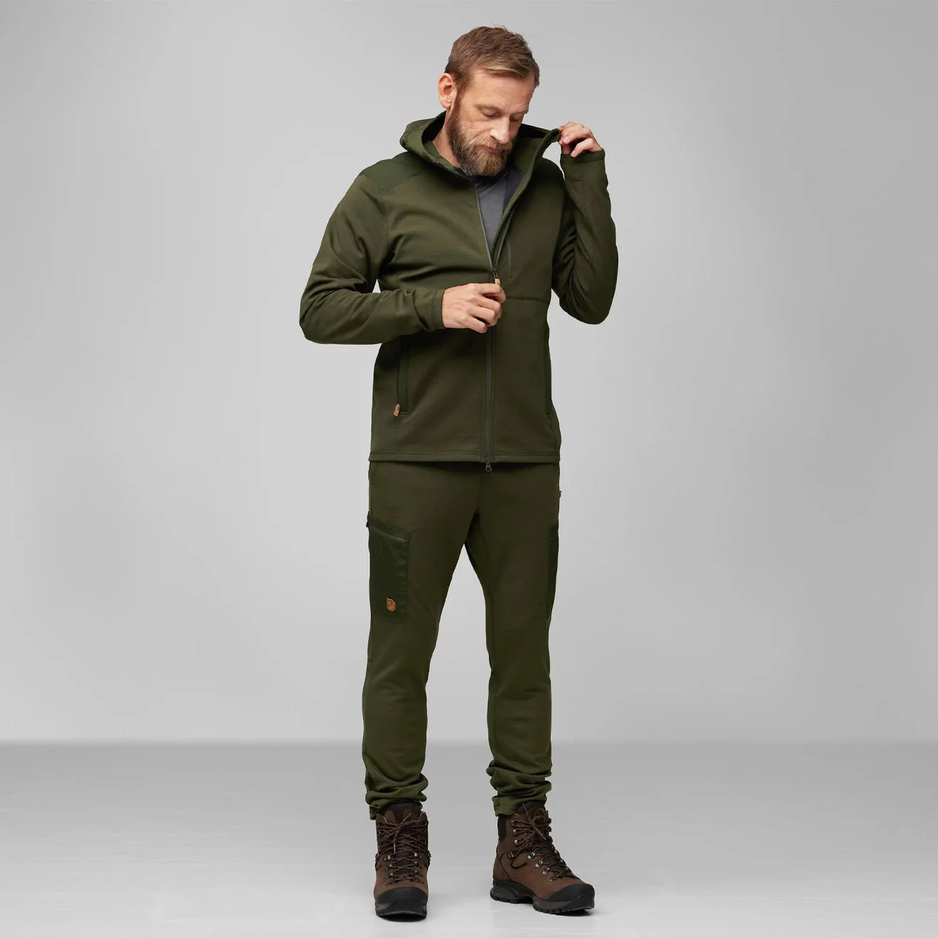 Fjallraven Keb Fleece Hoodie Classic Deep Forest - Image 4