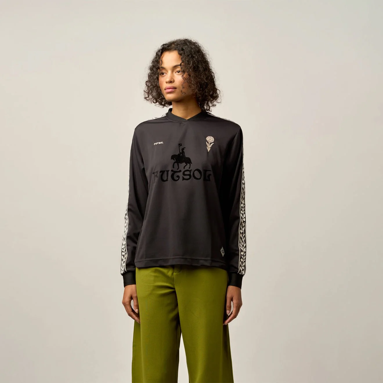 Futsol Long Sleeve Jersey Black Horse - Image 3