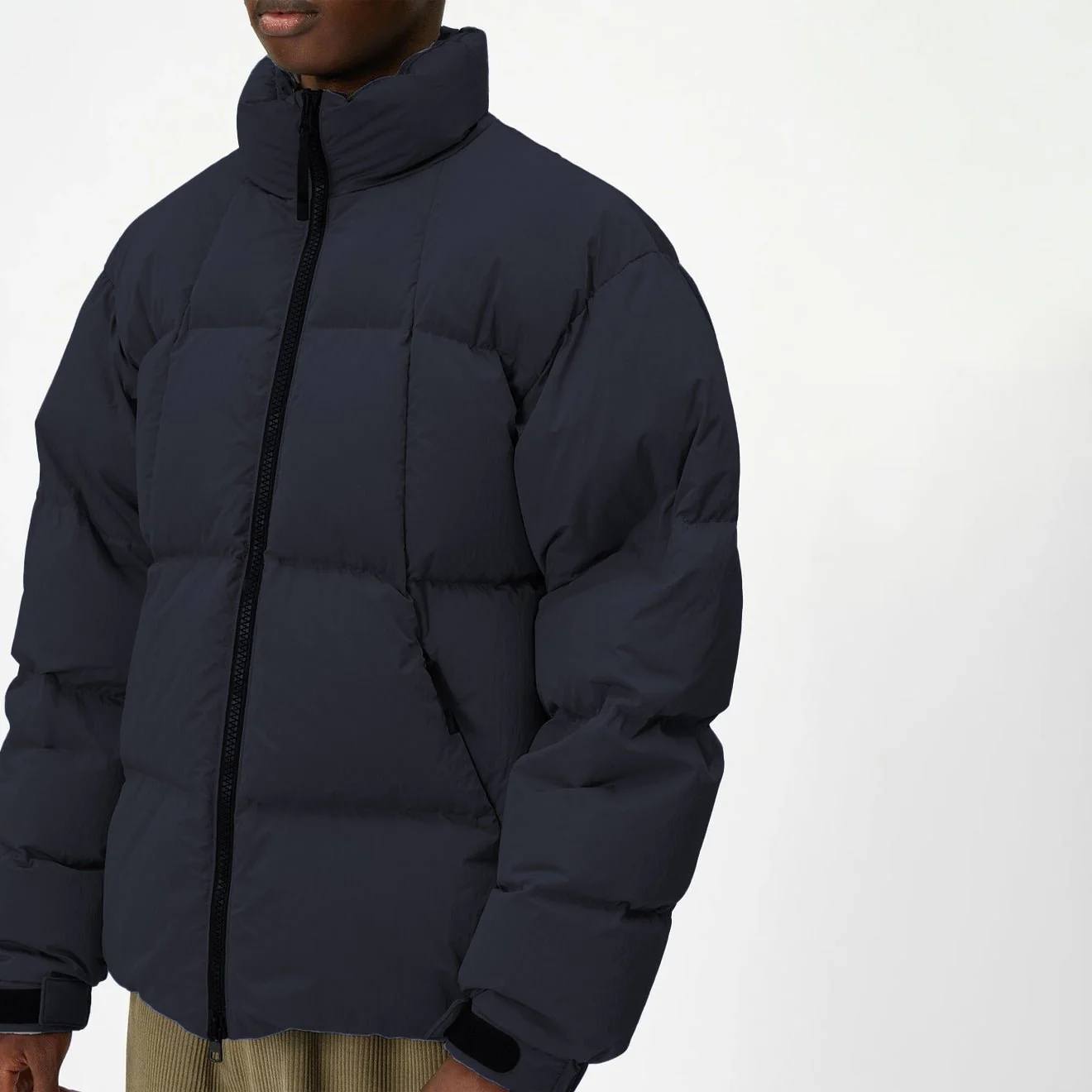 Goldwin Dope Dyed Ripple Nylon Down Jacket Dark Navy - Image 2