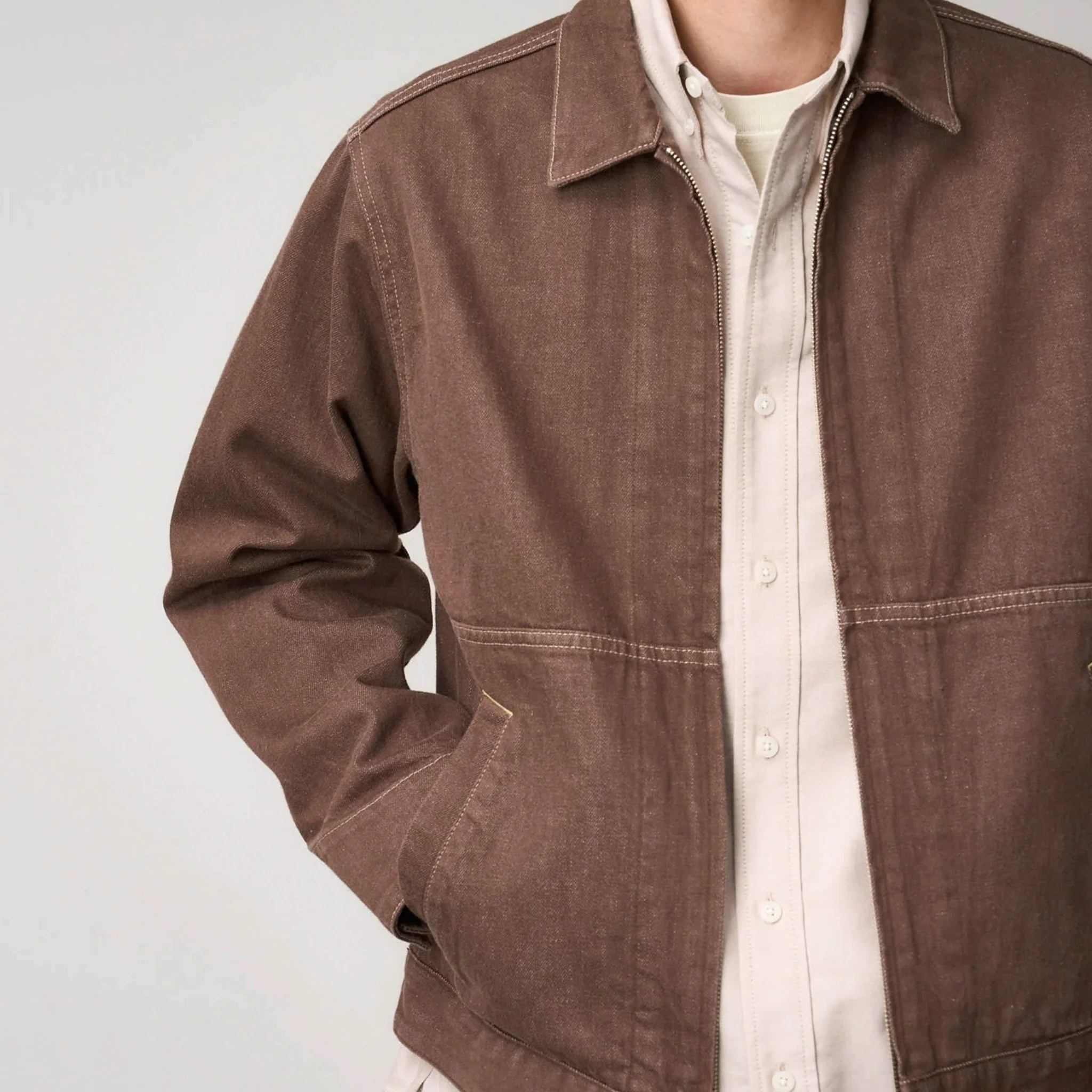 Gramicci Japanese Slub Denim Jacket Amber - Image 3