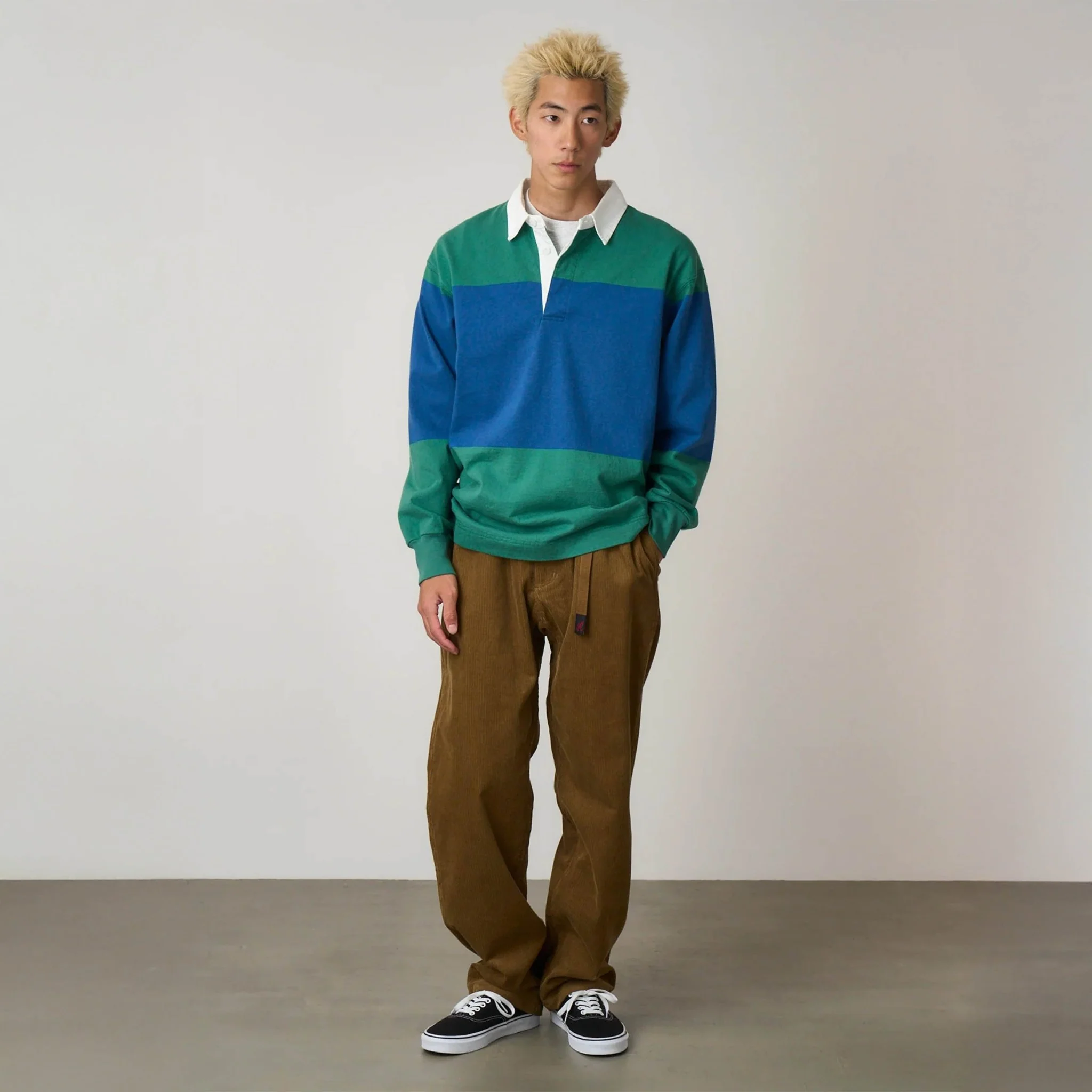 Gramicci Langdon Rugby Shirt Cerulean / Emerald - Image 3
