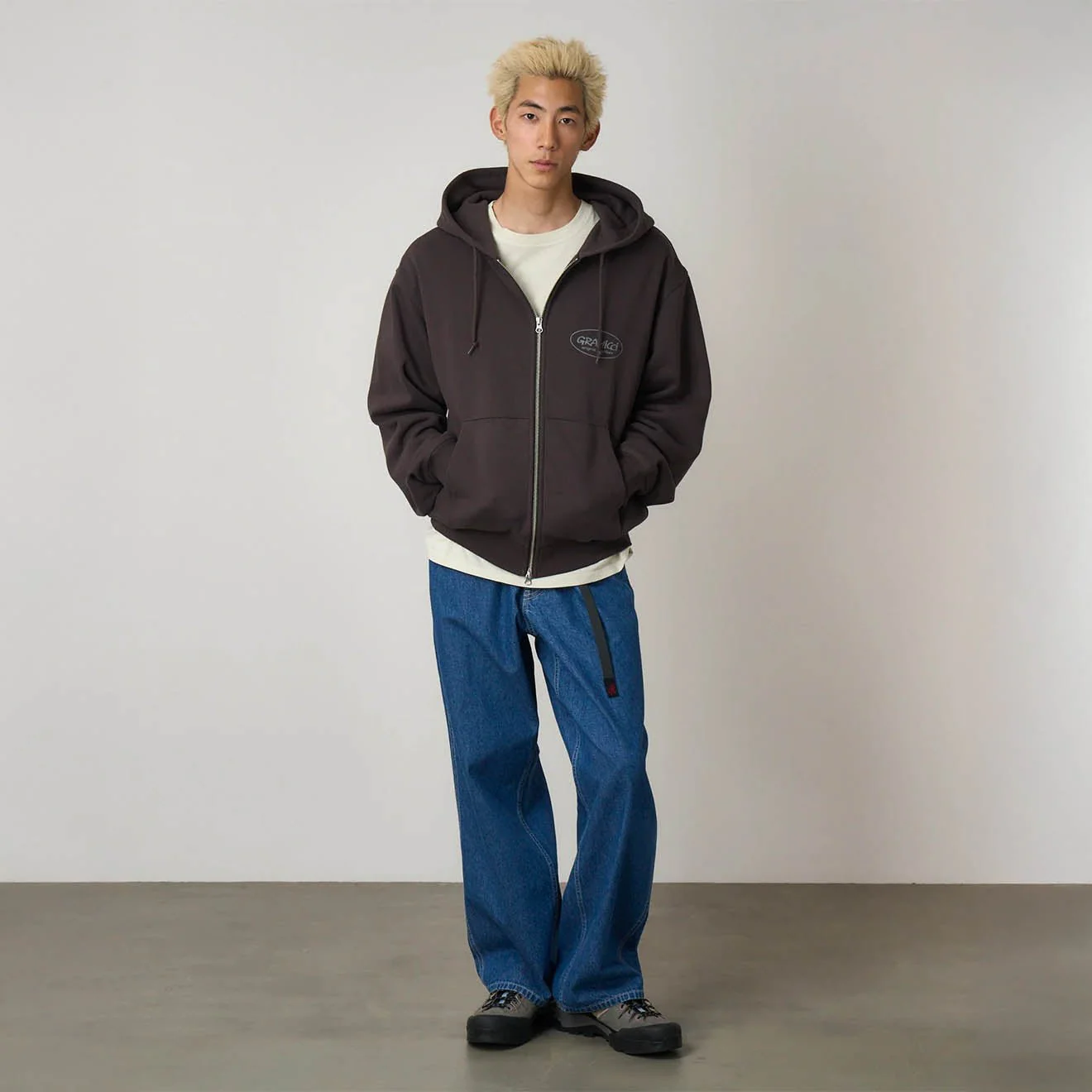 Gramicci Original Freedom Zip Hooded Sweatshirt Deep Brown - Image 4