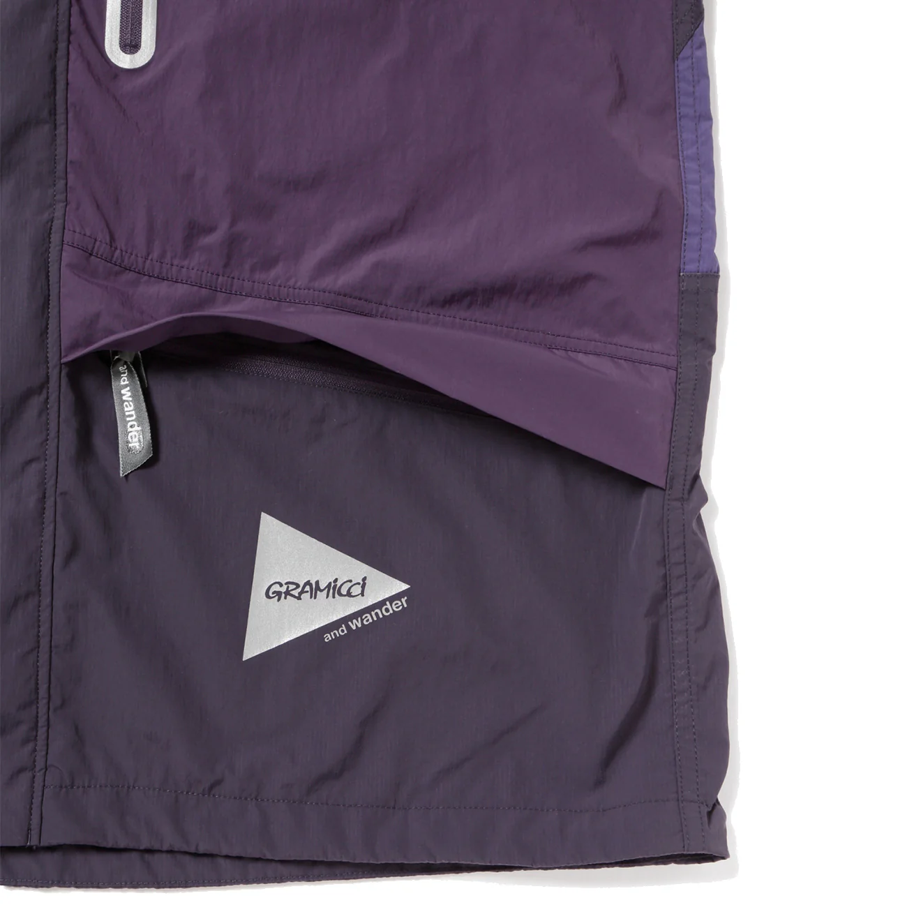 Gramicci x And Wander Patchwork Wind Hoodie Multi Purple - Image 4